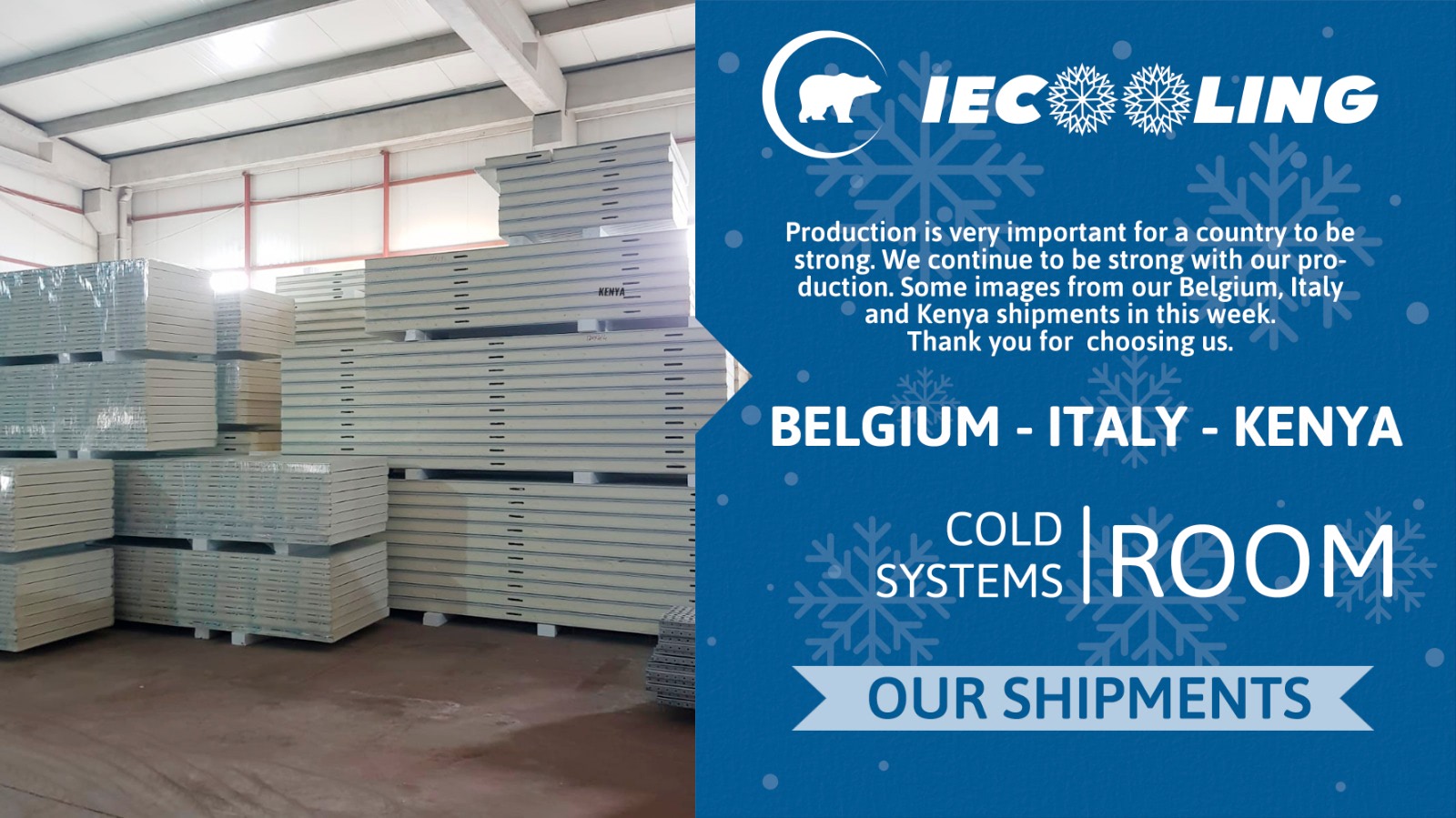Belgium, Italy and Kenya shipments
